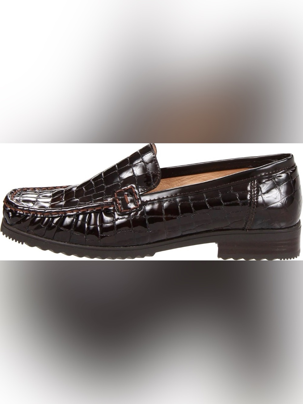 NWT Ara Patent Crocodile-Embossed Leather Loafers Size US 8.5 / EUR 39 / UK 6